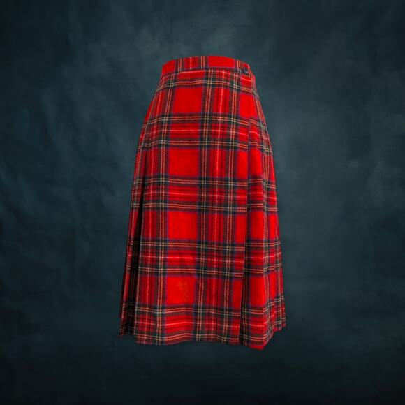 Copied - Vintage Woolrich plaid pleated wrap kilt skirt wool SZ 6 runs small - Picture 13 of 13